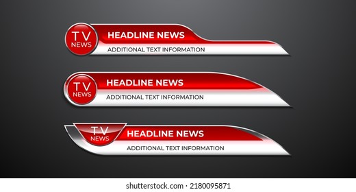 Broadcast news lower third modern banner template for television, video and media channel