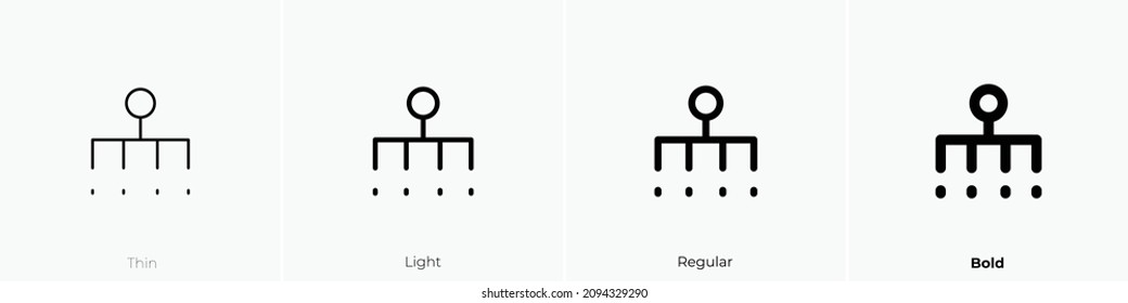 broadcast one icon. Thin, Light Regular And Bold style design isolated on white background