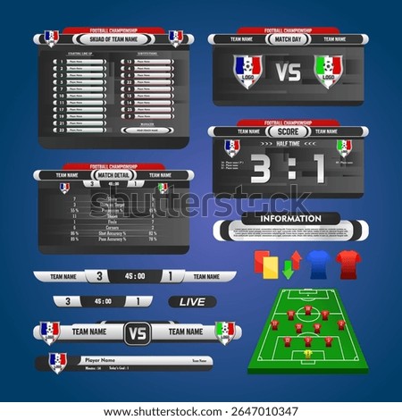 Broadcast pack of football vector 