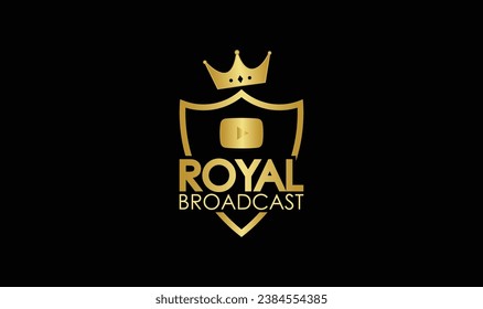 Broadcast, Podcast, Media, YouTube, King, Royal logo Design