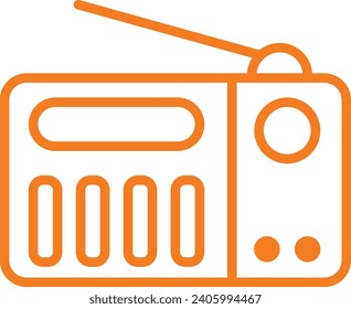 Broadcast Radio Outline Vector Illustration