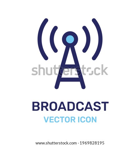 broadcast radio town icon vector