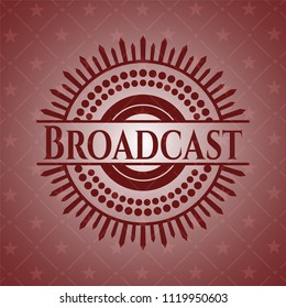 Broadcast red emblem. Retro