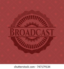 Broadcast red emblem. Retro
