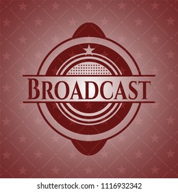Broadcast retro red emblem
