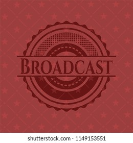 Broadcast retro style red emblem