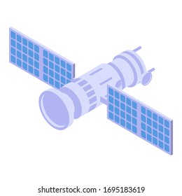 Broadcast satellite icon. Isometric of broadcast satellite vector icon for web design isolated on white background