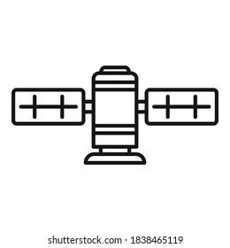 Icono de transmisión por satélite. Icono de vector de transmisión de esquema para diseño web aislado en fondo blanco
