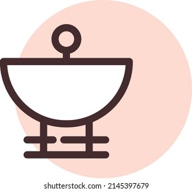 Broadcast satellite, illustration, vector on a white background.