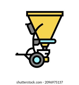 Broadcast Seeder Farm Equipment Color Icon Vector. Broadcast Seeder Farm Equipment Sign. Isolated Symbol Illustration