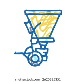 broadcast seeder farm equipment doodle icon sketch vector. broadcast seeder farm equipment sign. isolated symbol illustration