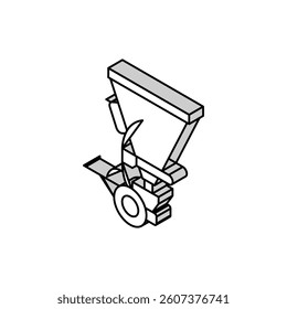 broadcast seeder farm equipment isometric icon vector. broadcast seeder farm equipment sign. isolated symbol illustration