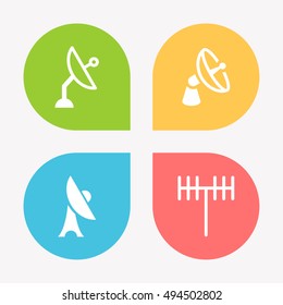 Broadcast Signal Vector Icons