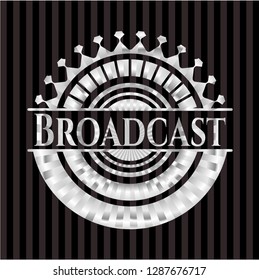 Broadcast silver shiny badge