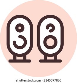 Broadcast speakers, illustration, vector on a white background.