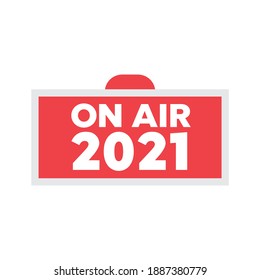 Broadcast studio on air light. Air live sign. Live Streaming icon vector 