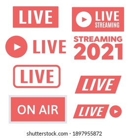 Broadcast studio on air light. Air live sign. Live Streaming icon vector 