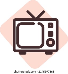 Broadcast television, illustration, vector on a white background.