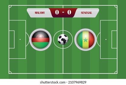 broadcast template for sport soccer africa tournament 2021 Group E and football championship in cameroun vector illustration.eps