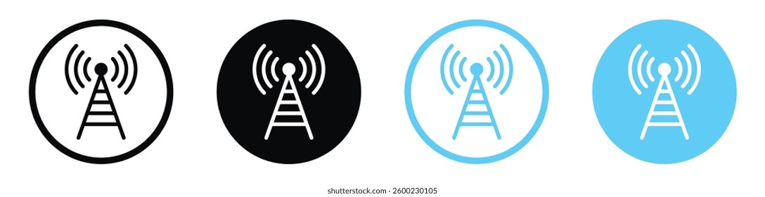 Broadcast tower icon collection. vector illustration set