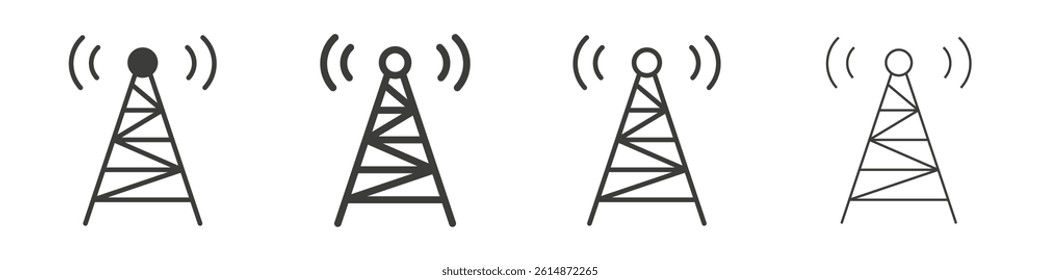 Broadcast tower icon collection for website designs