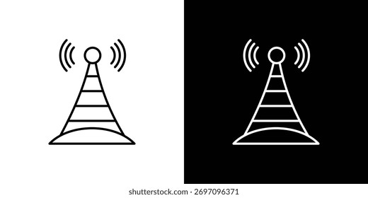 Ilustrações de arte vetorial de design de ícone de torre de difusão