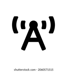broadcast tower Icon. Flat style design isolated on white background. Vector illustration