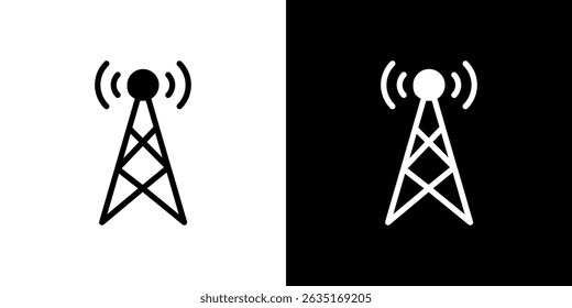 Broadcast tower icon symbols. Vector illustration.