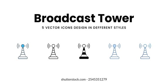 Broadcast Tower vector icons different style vector stock illustration