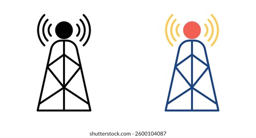 Broadcast tower web vector icons
