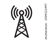 broadcast, transmitter antenna icon design vector illustration