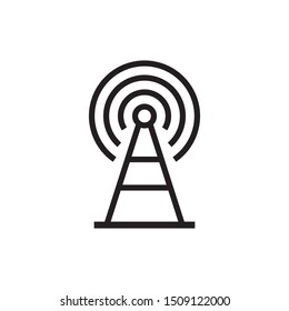 broadcast, transmitter antenna icon design vector illustration
