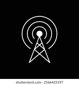 Broadcast, transmitter antenna icon for web and mobile. Vector illustration.