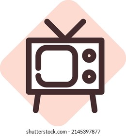 Broadcast TV, illustration, vector on a white background.