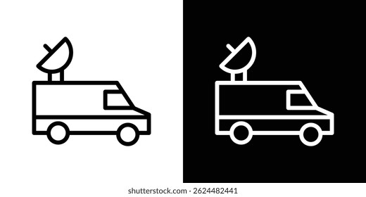 Broadcast van icon. Logotype vector set