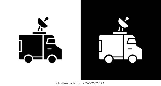 Broadcast van icon symbol collection. Flat vector stock illustration.