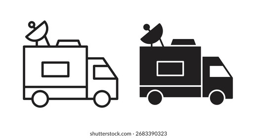 Broadcast-Van-Symbol für Ihre Webdesigns. Symbol-Logo, App, UI.