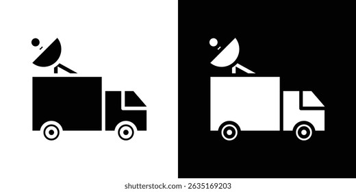Broadcast van icon symbols. Vector illustration.