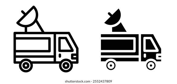 Broadcast van liner icon vector set.