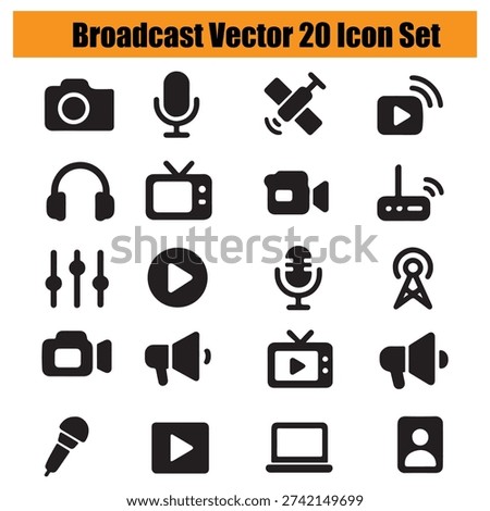Broadcast Vector 20 Icon Set