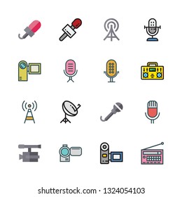 broadcast vector icon set
