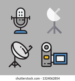broadcast vector icon set