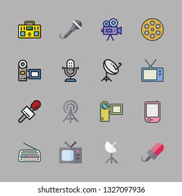 broadcast vector icon set