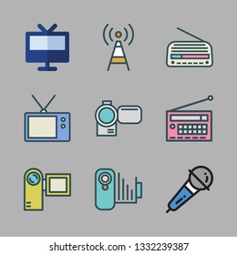 broadcast vector icon set