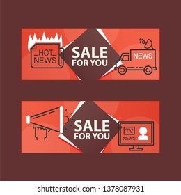 Broadcast vector tv vehicle broadcasting van media television car illustration backdrop set of breaking live news technology auto background.