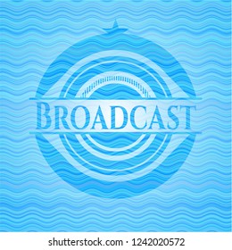 Broadcast water representation emblem background.