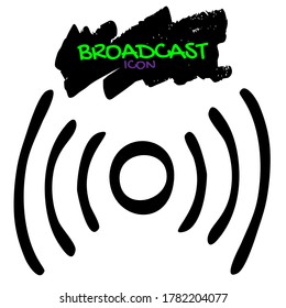Broadcast wireless wifi, hotspot signal sign hand drawn icon for interface design