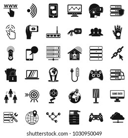 Broadcaster icons set. Simple set of 36 broadcaster vector icons for web isolated on white background