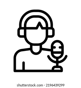 broadcaster line icon illustration vector graphic 