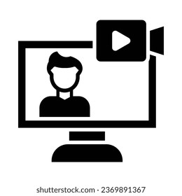 Broadcaster Vector Glyph Icon For Personal And Commercial Use.
